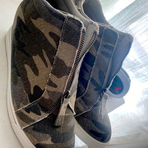 Camo sneaker wedges